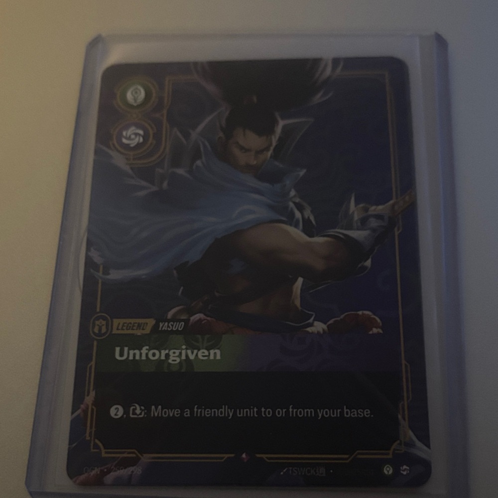 League TCG Yasuo Unforgiven Legend NM Riftbound‎ OGN Stun Control